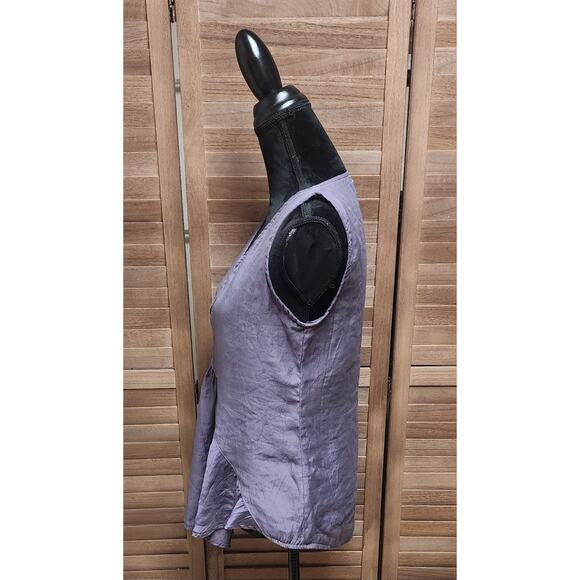 Cut Loose Size Small Purple Top Sleeveless Assimetrical Front Hem V-Neck Blouse - Picture 5 of 7